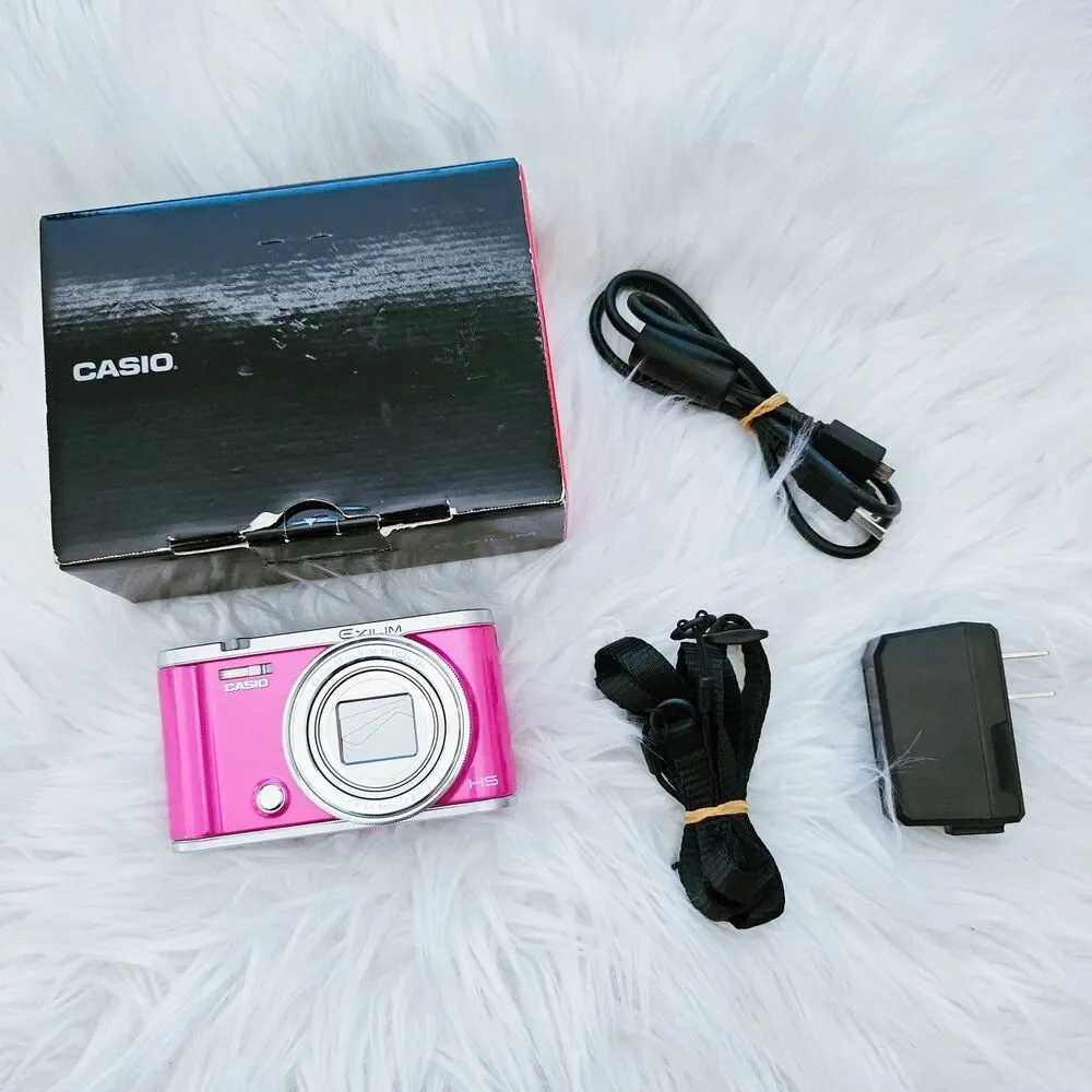 RARE Casio ZR3200 High Speed EXILIM EX-ZR3200 Pink Compact Digital Camera Selfie